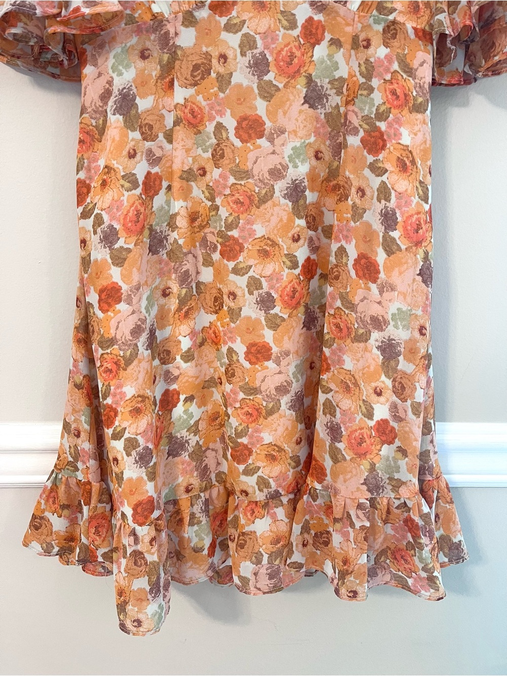 Hello Molly Women’s Lithe Sunlight Mini Dress Size M Floral Backless Ruffle - Picture 6 of 10